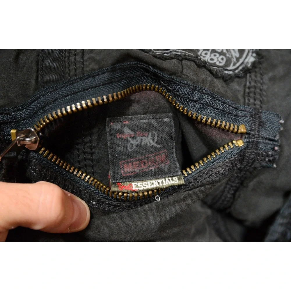 Triple Five Soul Blazer Jacket Medium Black Military Canvas Zip Pockets